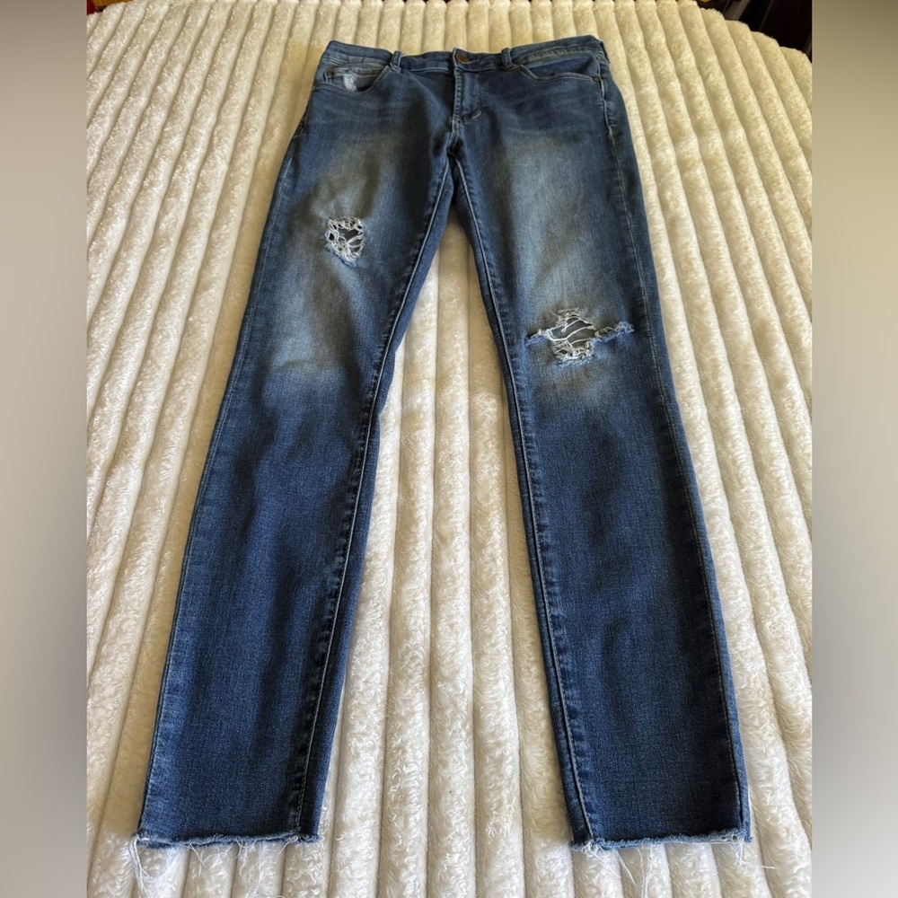 Articles Of Society Blue Distressed Skinny Jeans